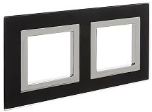 Рамка универсальная DKC Avanti 2-м. стекло черный картинка